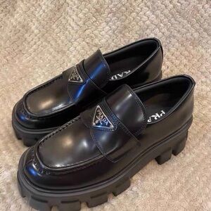 Prada Women's Black Platform Loafers